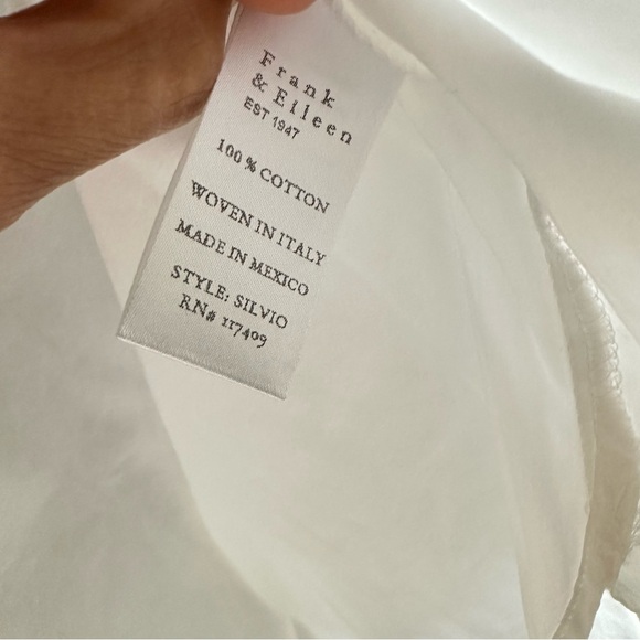 Frank & Eileen Silvio White L Collared Shirt Minimalist Quiet Luxury Capsule - Picture 8 of 10